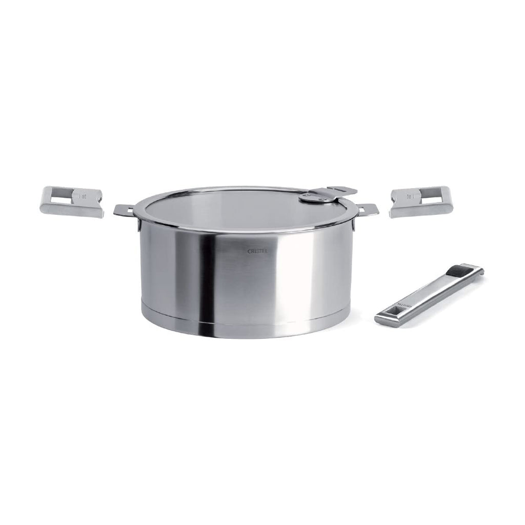 Cristel Strate 18/10 Stainless Steel 7 Piece Cookware Set with Removable  Handles