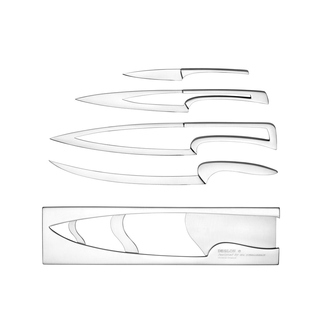 Déglon Meeting® Puzzle Knife on Stainless Steel Base, 5 pieces