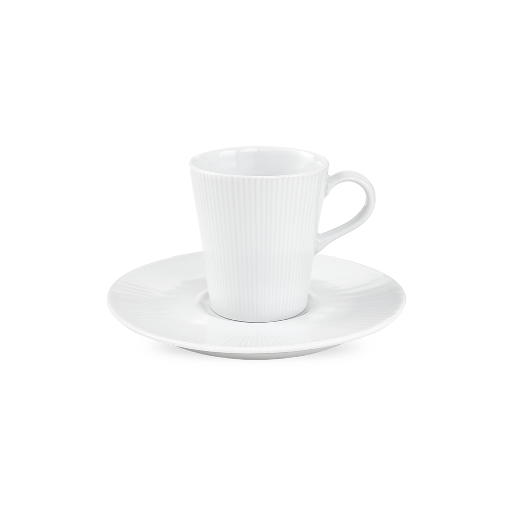 Pillivuyt Eventail Espresso Cup and Saucer, Set of 4