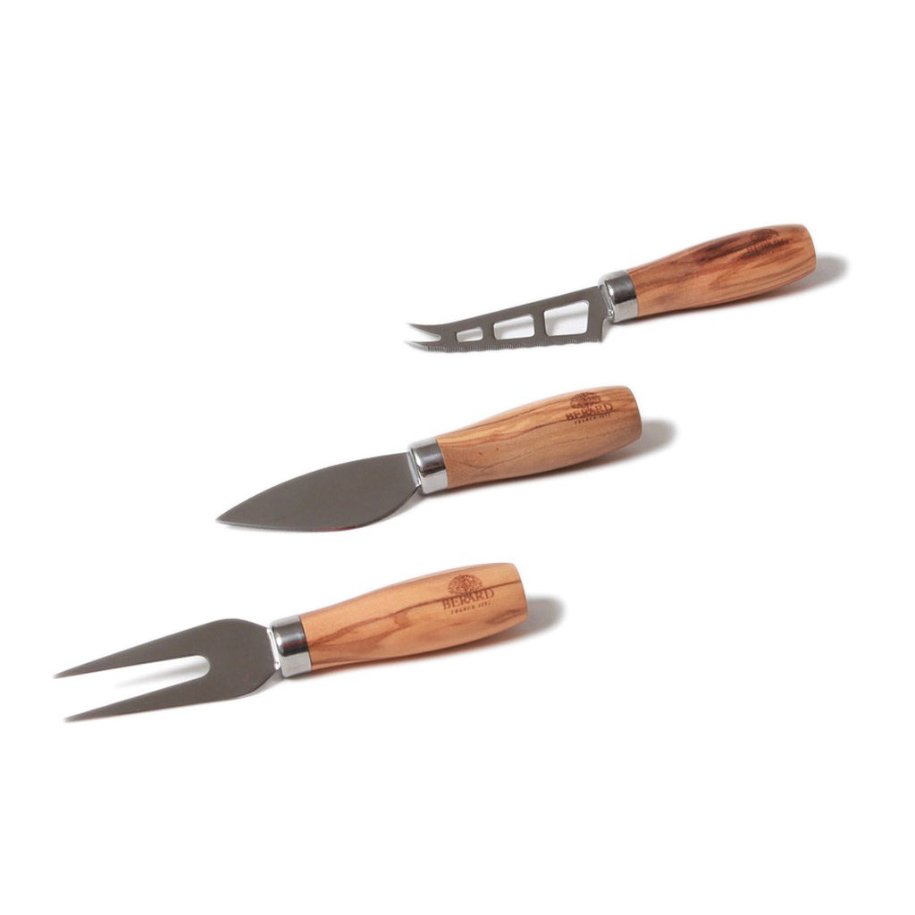 Berard France Cheese 3-Piece Cheese Knife Set on a white background.