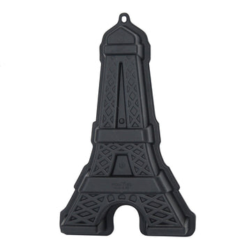 Eiffel Tower Silicone Cake Mold. 10 inches long, and six inches wide. 