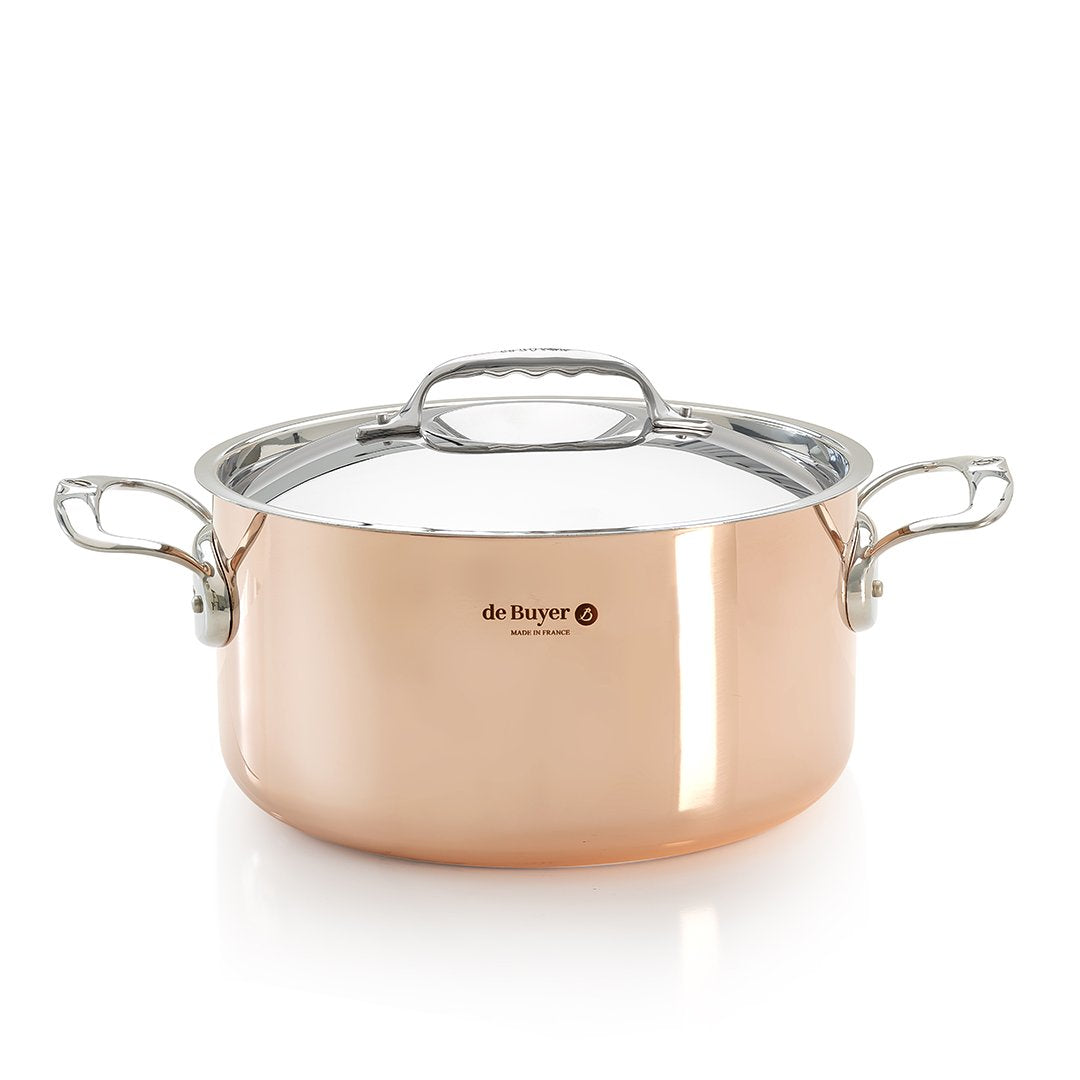 de Buyer Prima Matera Copper Stew Pan with Lid, 11&quot;