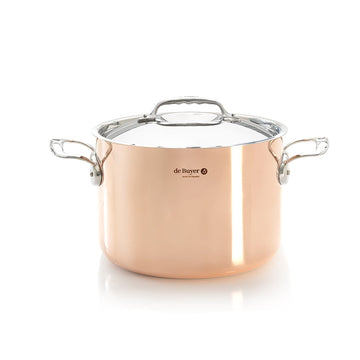 de Buyer Prima Matera Copper Tall Stew Pan with Lid, 9.5