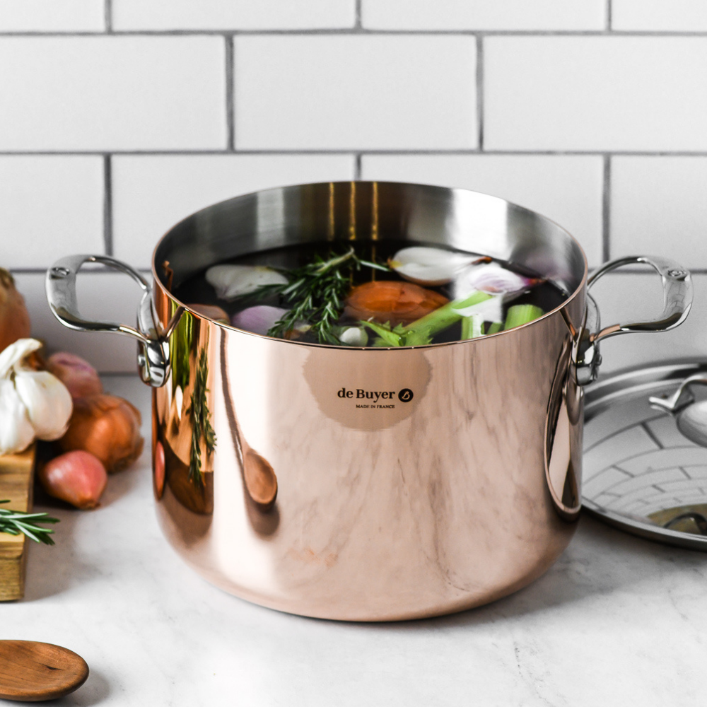 de Buyer Prima Matera Copper Tall Stew Pan with Lid, 9.5&quot;